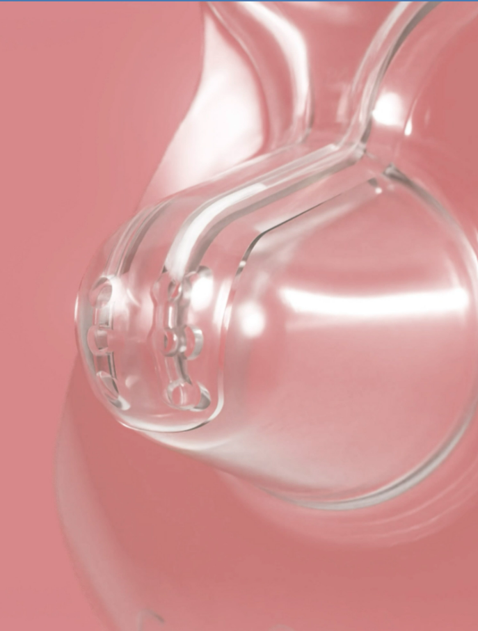 Detalle de la pezonera transparente Munchkin Flow