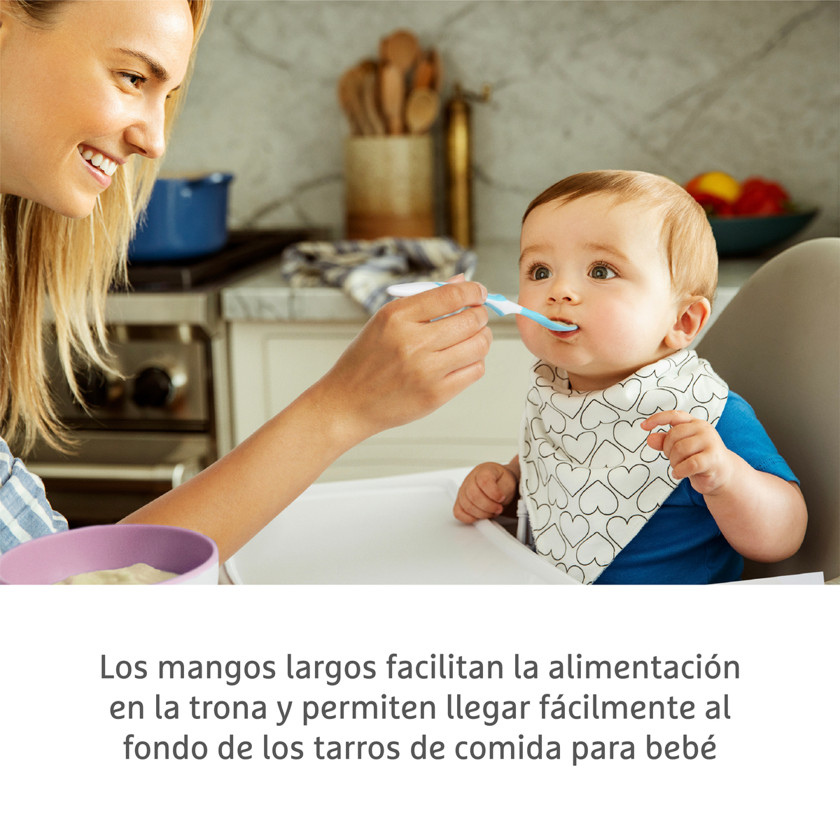 Juego de 6 cucharas de punta suave para bebés