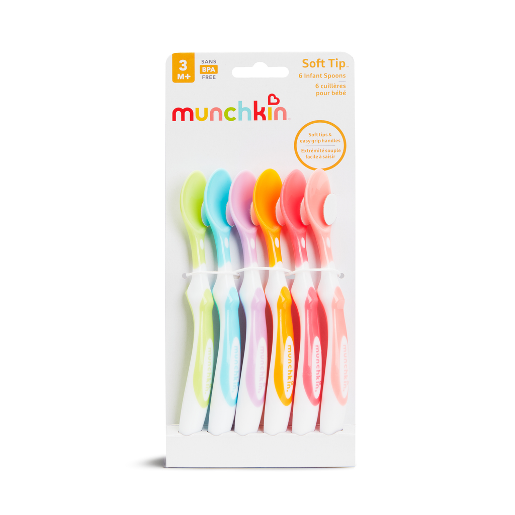Juego de 6 cucharas de punta suave para bebés