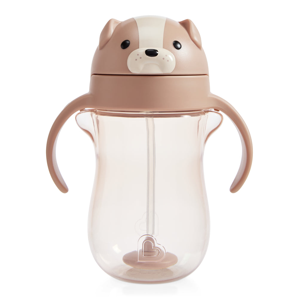 Vaso de entrenamiento Tip and Sip - con pajita abatible con peso 296ml – Perro