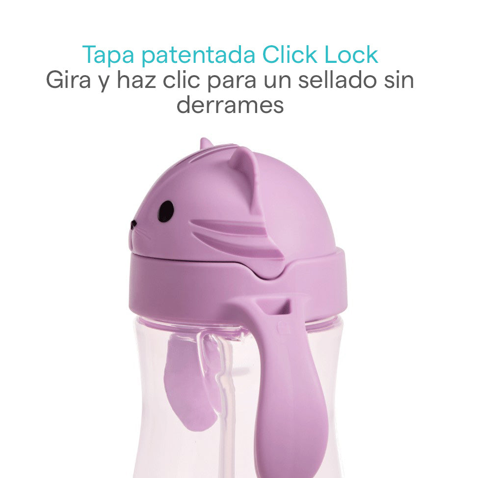 Vaso de entrenamiento Tip and Sip - con pajita abatible con peso 296ml – Gato