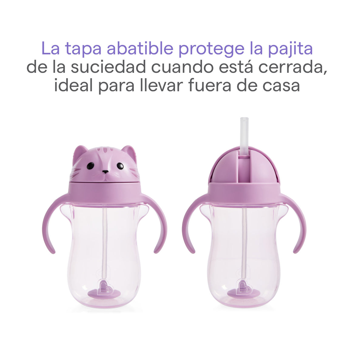 Vaso de entrenamiento Tip and Sip - con pajita abatible con peso 296ml – Gato